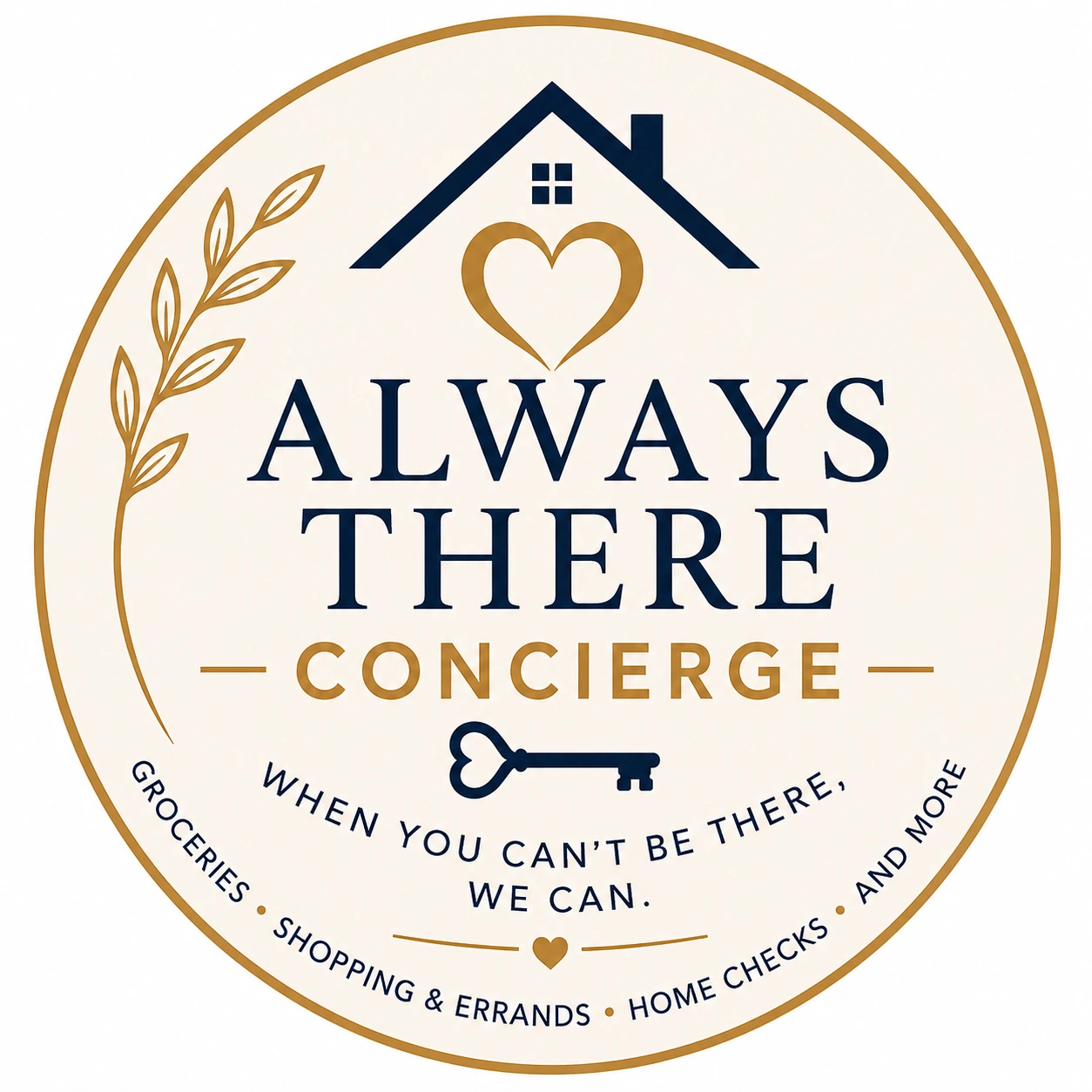 Always There Concierge logo — heart and home emblem